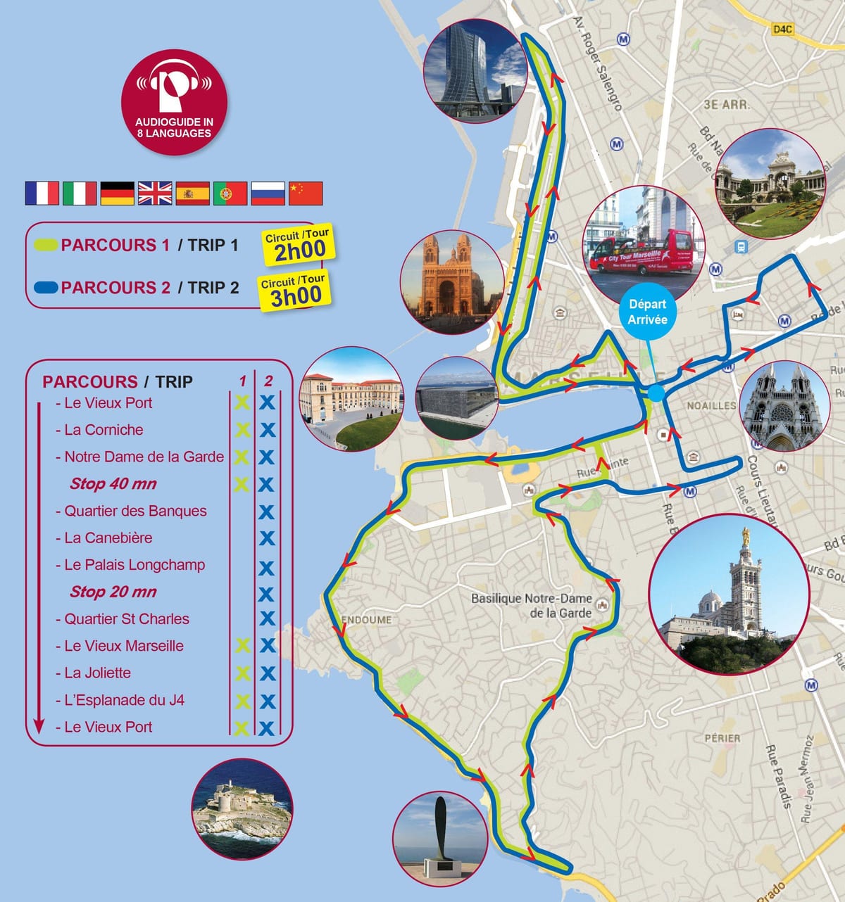 ホテルマルセイユフランスの地図