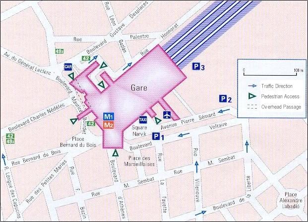 マルセイユの鉄道駅の地図