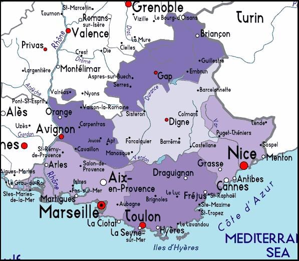 地図マルセイユの地域