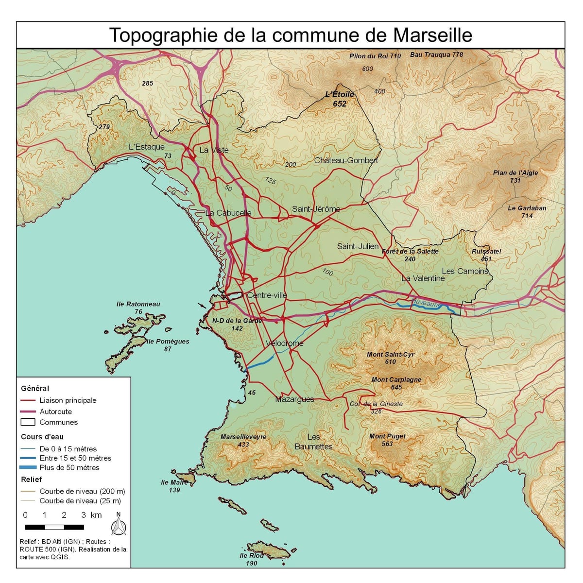 地形図のマルセイユ