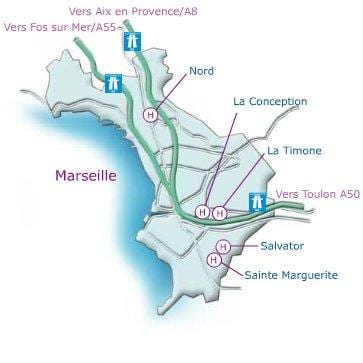 地図のマルセイユ病院