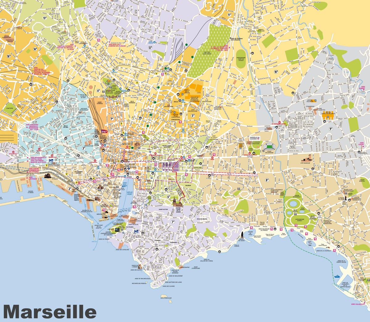 街の地図にマルセイユフランス