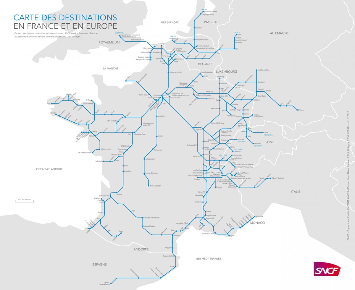 地図マルセイユの列車