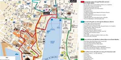 マルセイユの古い町の地図
