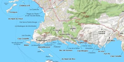 地理的地図のマルセイユ