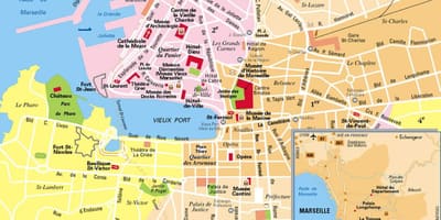 マルセイユフランスの地図の市