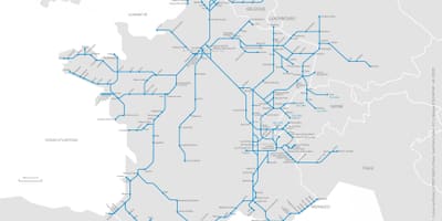 地図マルセイユの列車